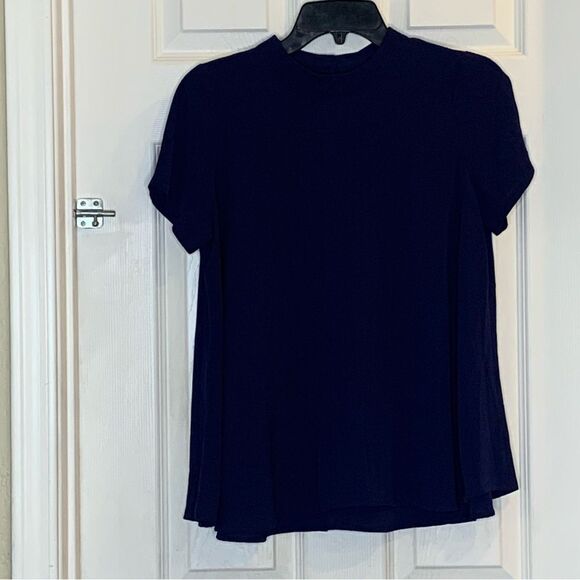 Sienna Sky Navy Blue High Neck Top Size Small - Picture 9 of 10
